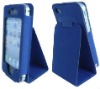 for iPhone 4g leather Rubber case in stand