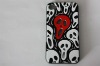 good quality fation mobile phone with relief protective hard skull skin for iphone 4