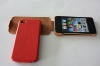 high quality fation mobile phone genuine leather wallet bumper cover for iphone 4/4s