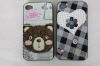 high quality fation mobile phone with relief hard plastic abs bumper skin for iphone 4