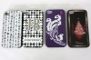 high quality fation mobile phone with relief hard plastic abs for iphone 4 bumper skin