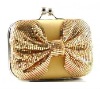 hot sale fashion classic Gold Hard box clutch bag with flowers