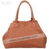 khaki Woven PU Leather Handbags