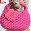 lady's rose straw tote bag