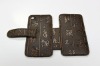 leather skin cover case for iphone 4S,have place for card