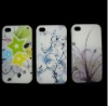 mobile case PC protective case for Iphone 4G with watertransfer+rubberize oil