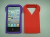 new arrival V-neck shirt shape silicone phone cover for apple iphone 4G