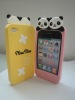 new arrival panda head cartoon silicone phone case for iphone 4G<LOVELY PANDA,CUTE BOWKNOT>