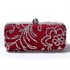 new crystal fahion lady clutch frame satin evening bag