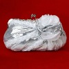 new elegant rose fahion clutch frame satin evening bag