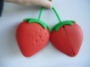 novelty strawberry shape silicone key case