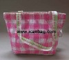 paper straw shopping bag with cotton handles