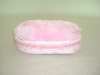 pink plush cosmetic bag