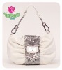 pu with sequine fashion handbag