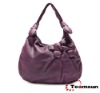 purple pu brand ladies handbag flower decorative