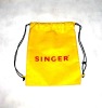 satin yellow drawstring bag