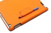 smart leather case for ipad 2 with hand writing pen leather belt