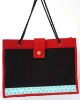 strong dyed color jute and cotton bag with laminated