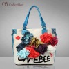 summer canvas folwers shoulder bag