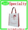 white cartoon pattern non woven tote bag