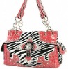 zebra print rhinestone handbag